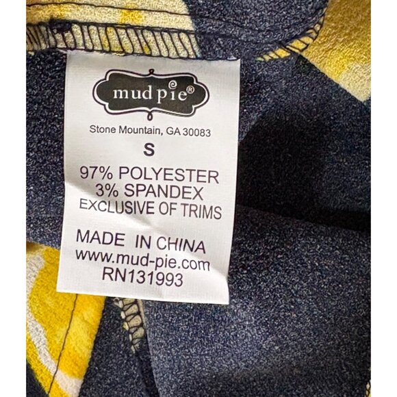 Mud Pie 🍋 Lana Flounce Dress 🍋 Navy Blue Yellow Lemons 🍋 Size SMALL 4-6 - Picture 11 of 11